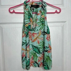 Minkpink  Sunshine Coast Floral Print Tie Neck Halter Swing Top Size Small